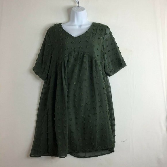 Sucrefas Women's Green Floral V Neck Short Sleeve Casual Tunic Top Size M - Picture 7 of 12
